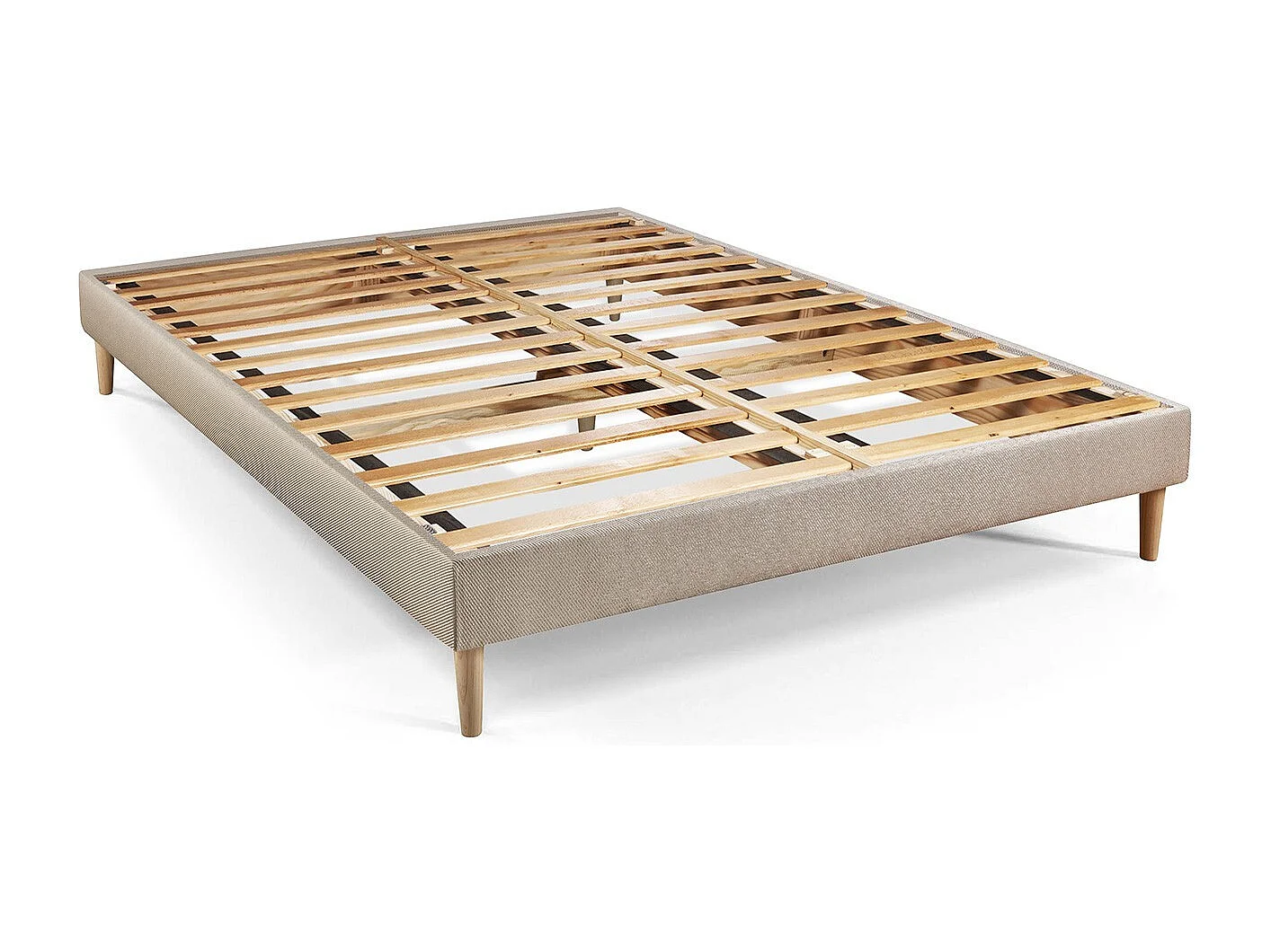 Pack prêt à dormir matelas LE DOUX 160x200cm Mémoire de forme - Ep. 24cm + sommier kit Beige