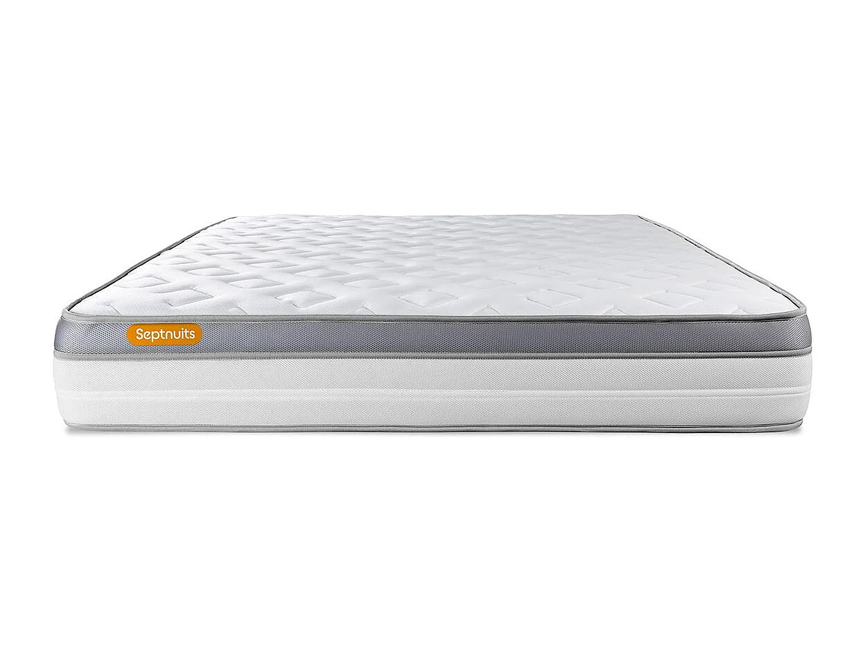 Matelas + sommier gris 160x200 Memo Zen Mousse à mémoire de forme 5 zones de confort MAXI épaisseur