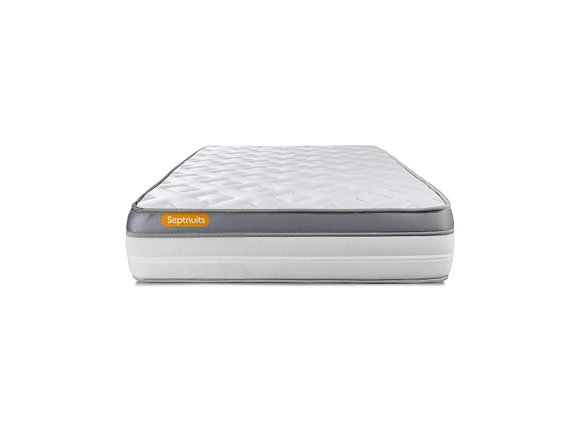 Matelas + sommier kit gris 90x200 Memo Zen Mousse à mémoire de forme MAXI épaisseur
