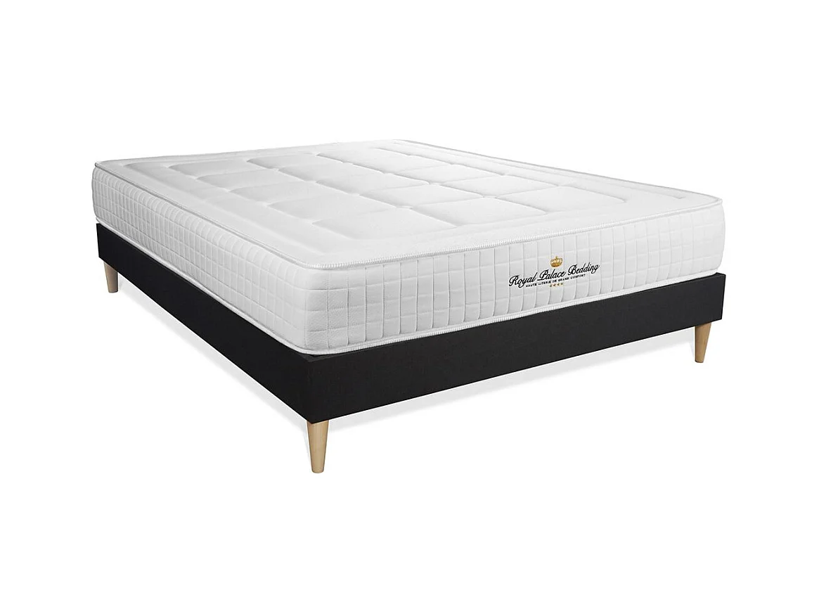 Ensemble matelas à mémoire de forme maxi épaisseur Balmoral 180x200 sommier KIT noir
