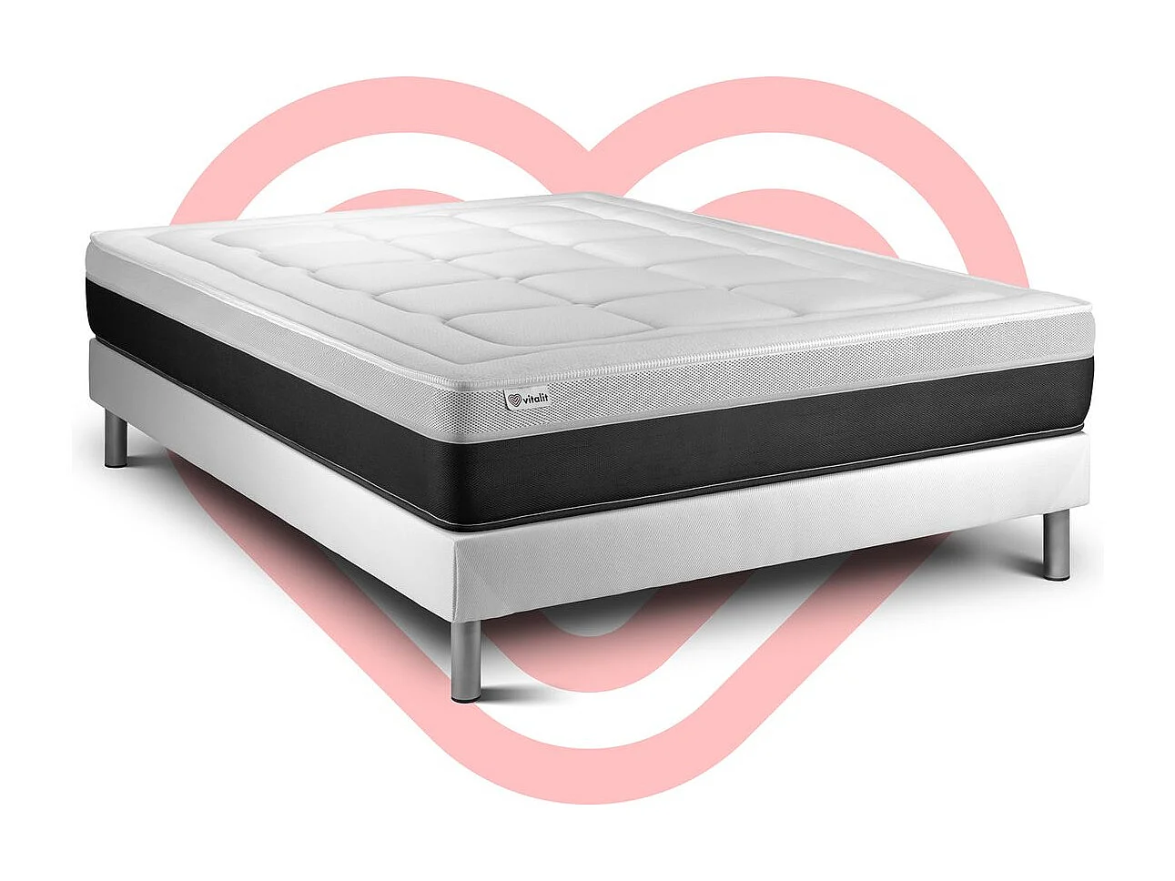 Ensemble VITAL FORM 140 x 200 cm sommier Kit blanc