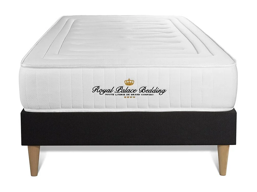 Ensemble sommier + matelas LANCASTER ressorts ensachés et mémoire de forme 90x200