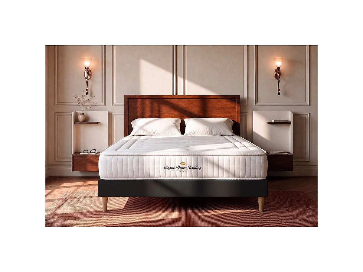 Ensemble sommier + matelas LANCASTER ressorts ensachés et mémoire de forme 90x200