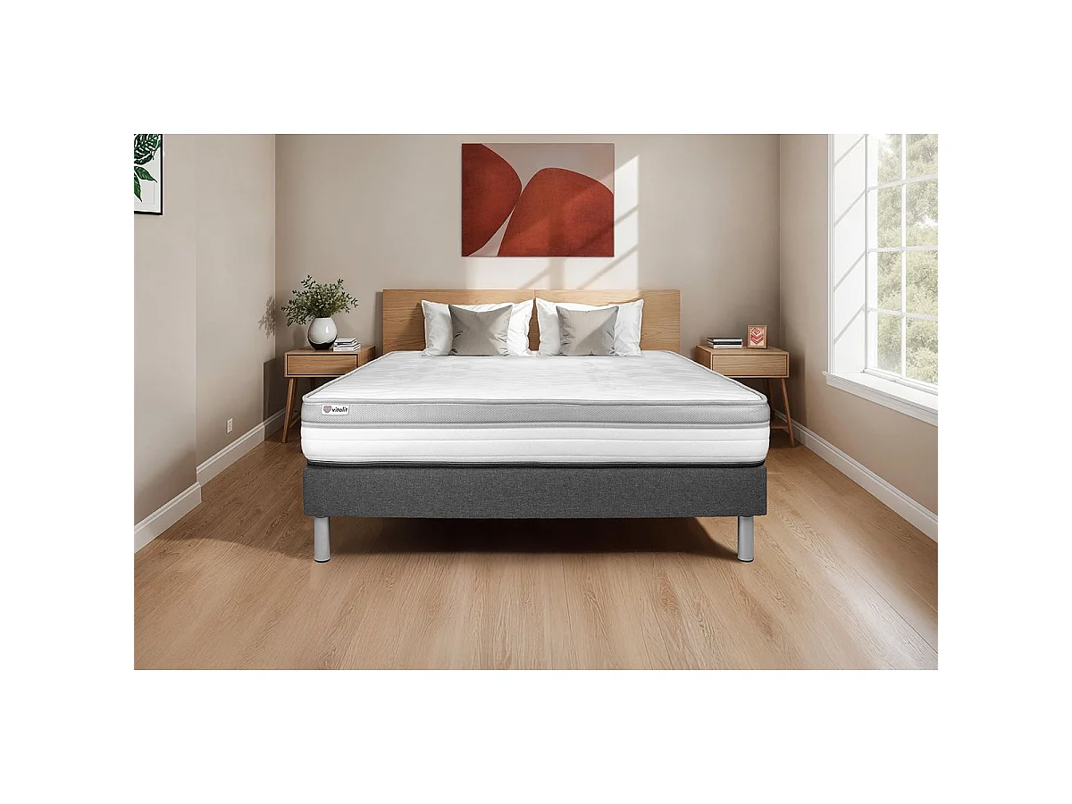 Ensemble VITAL RELAX 180 x 200 cm sommier Kit gris