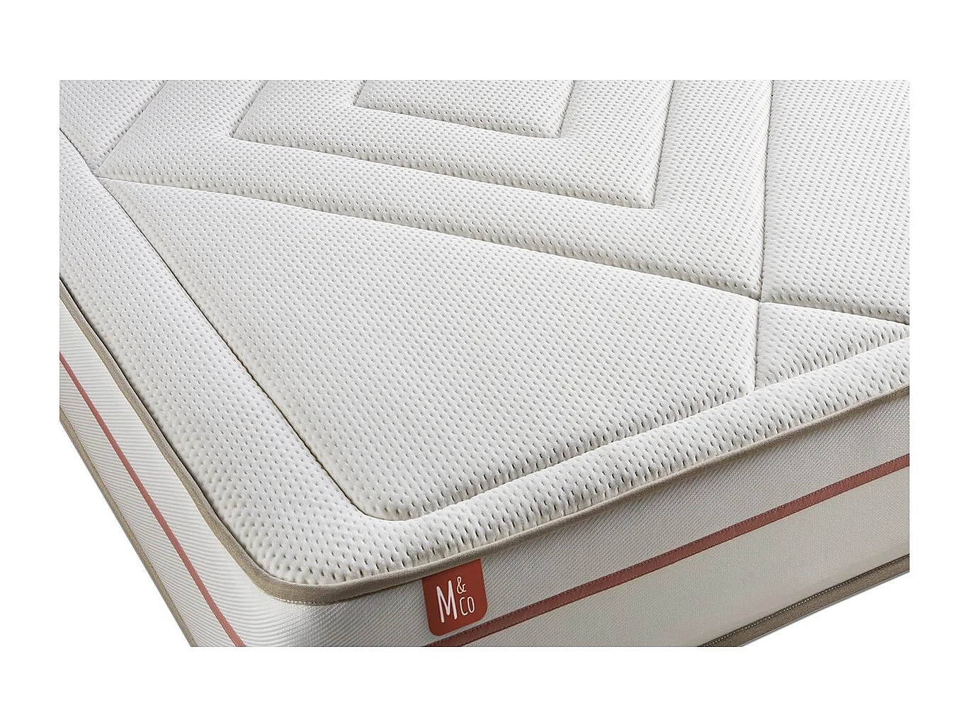 Ensemble LE PAISIBLE 90x200cm Mémoire de forme BioVisco - Ep. 24cm + sommier kit Beige