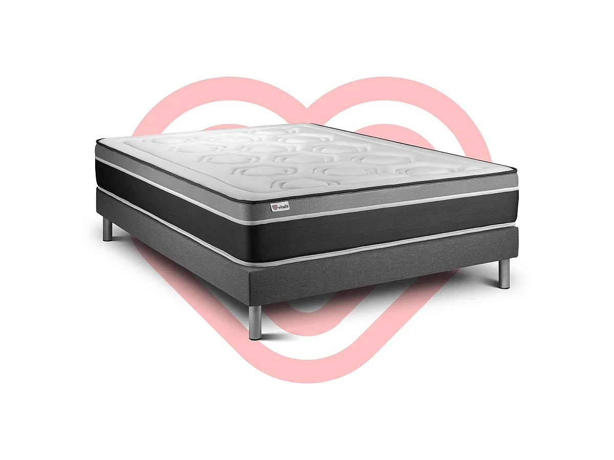 Ensemble VITAL CARE 140 x 200 cm sommier Kit gris