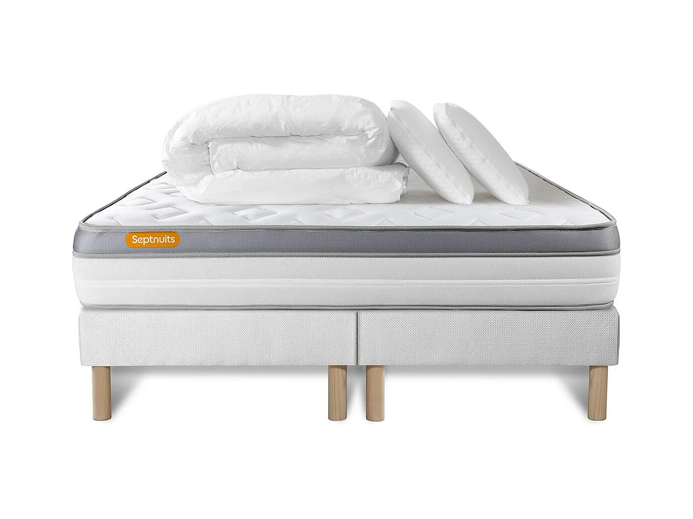 Pack matelas 160x200 + double sommiers 80x200 Memo Zen Mousse à mémoire de forme 5 zones de confort MAXI épaisseur