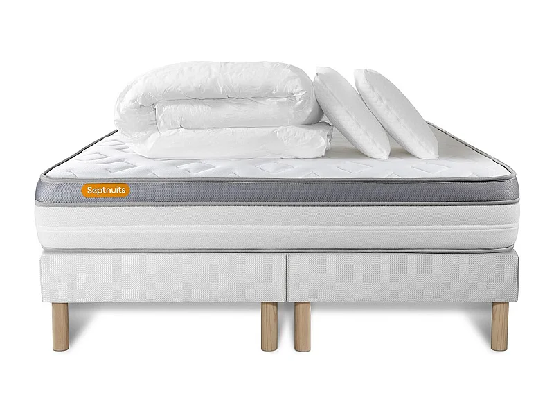 Pack matelas 160x200 + double sommiers 80x200 Memo Zen Mousse à mémoire de forme 5 zones de confort MAXI épaisseur