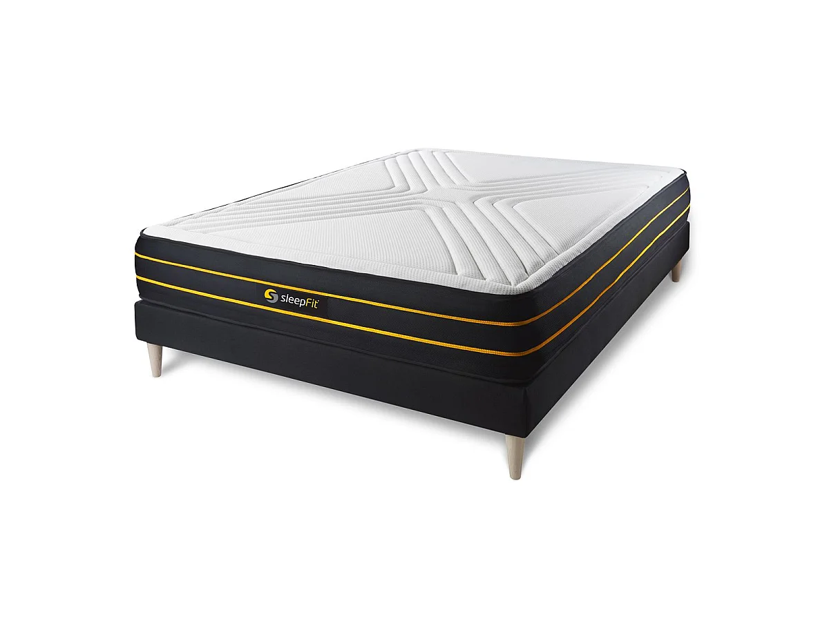 Ensemble 140x200 matelas ULTRA + sommier kit noir