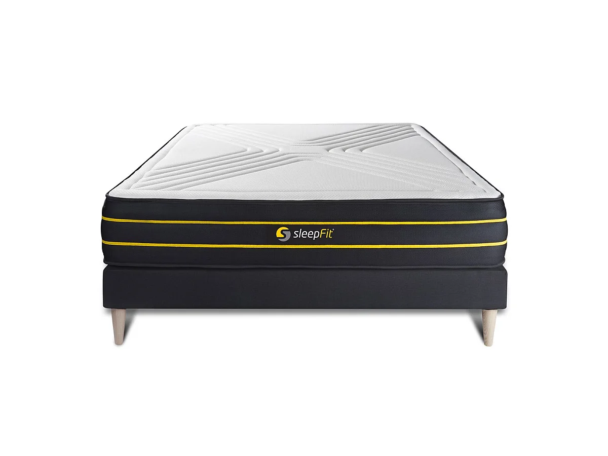 Ensemble 140x200 matelas ULTRA + sommier kit noir