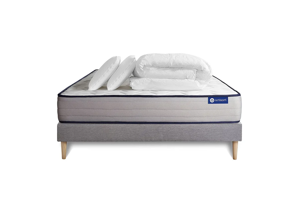 Compleet bedpakket - Matras 160x200 cm + Lattenbodem (set) + 2 kussens + Dekbed - Actiflex Form