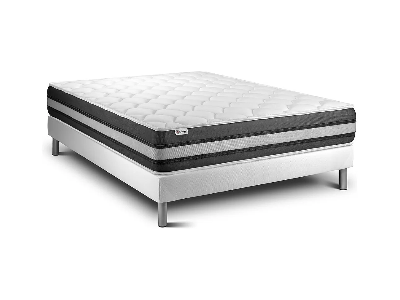 Ensemble VITALSPRING ZEN 180 x 200 cm sommier Kit blanc