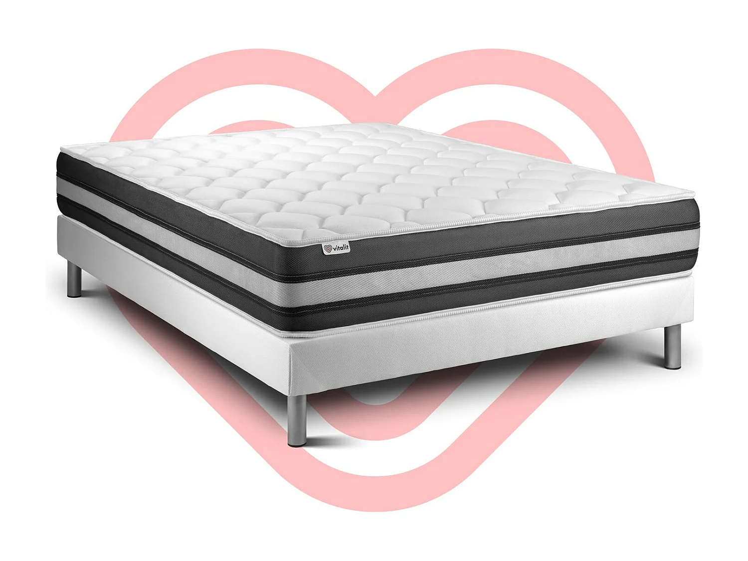 Conjunto VITAL SPRING ZEN 180 x 200 cm somier Kit blanco