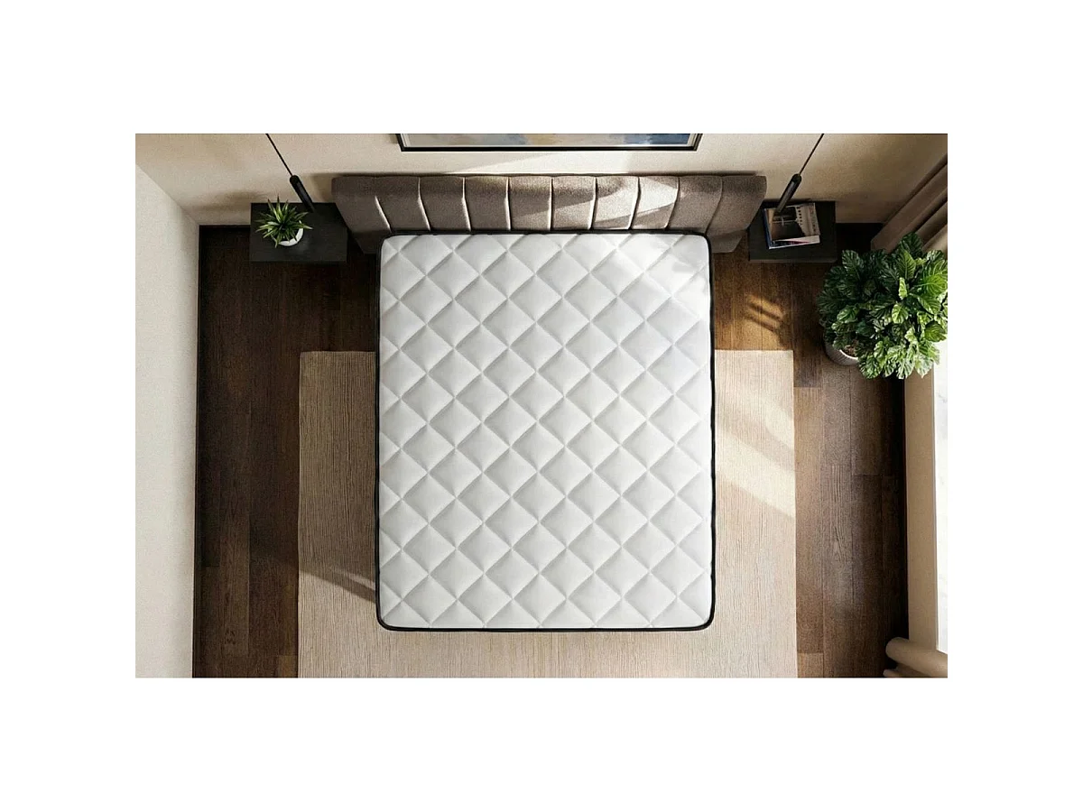 Ensemble Suite 200x200 Ressorts ensachés, mémoire de forme 5 zones double sommier noir