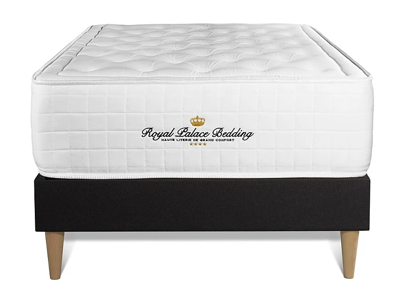Ensemble Matelas à mémoire de forme maxi épaisseur Buckingham 90x200 sommier KIT noir