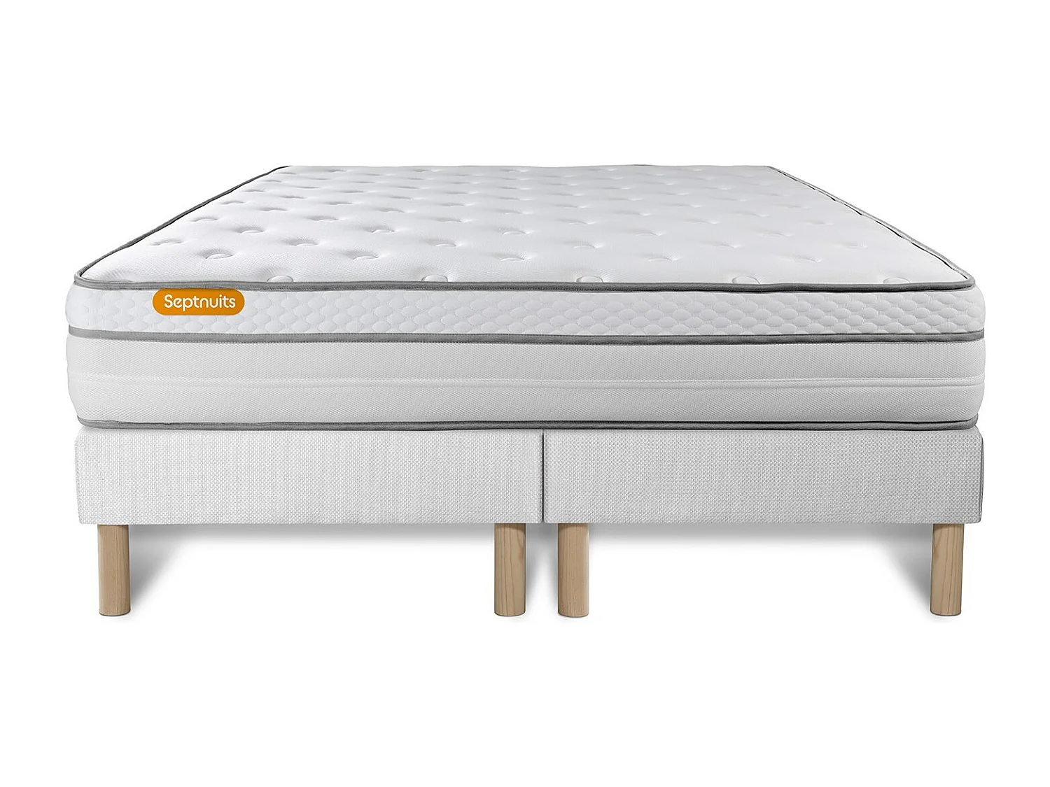 Matelas 160x200 + double sommiers 80x200 Memo Luxe Ressorts ensachés + mémoire de forme 5 zones de confort MAXI épaisseur