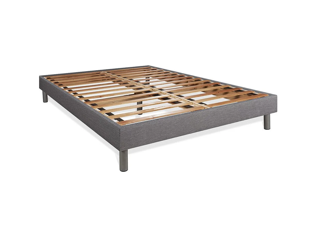 Ensemble 140x200 matelas BodyMax micro ressorts ensachés et mémoire de forme + sommier kit gris