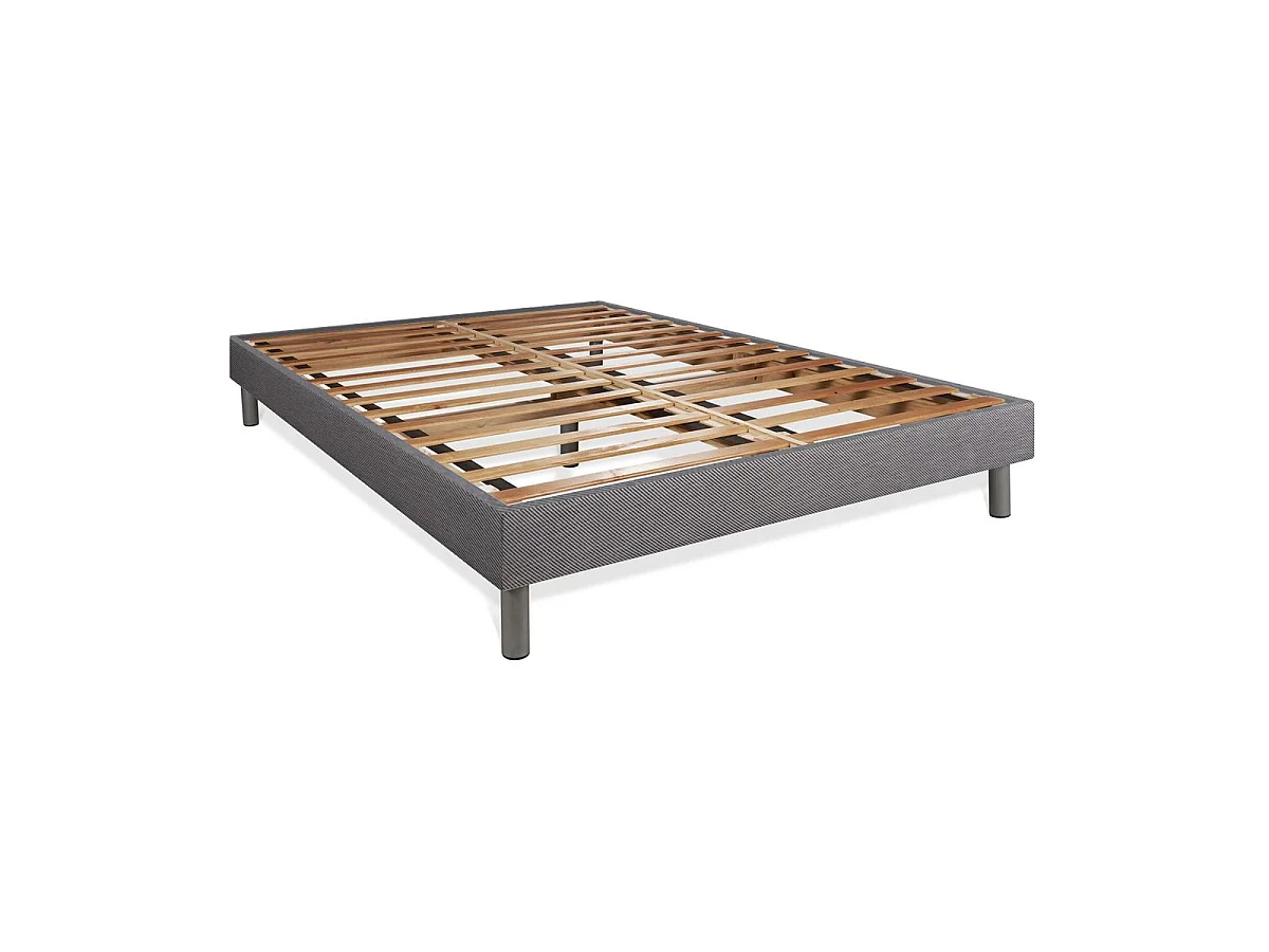 Ensemble 140x200 matelas BodyMax micro ressorts ensachés et mémoire de forme + sommier kit gris