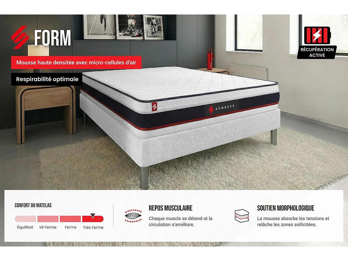 Ensemble sommier + matelas FORM 140x190