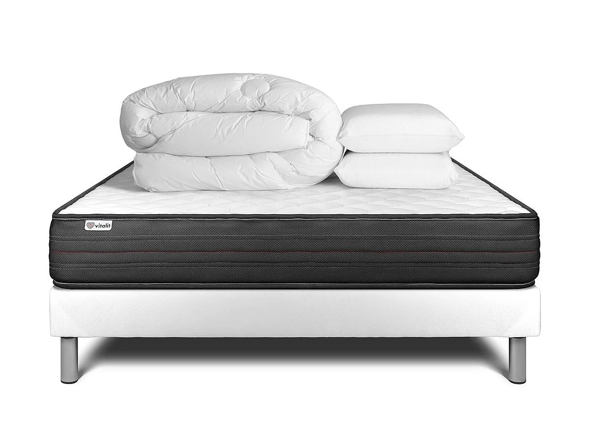 Pack prêt à dormir VITALPOWER 140 x 200 cm sommier Kit blanc