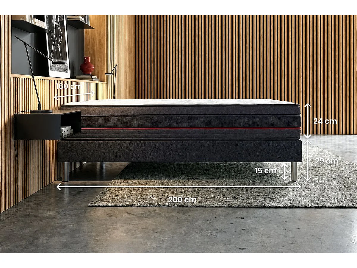 Ensemble double sommier + matelas REGEN à mémoire de forme 160x200