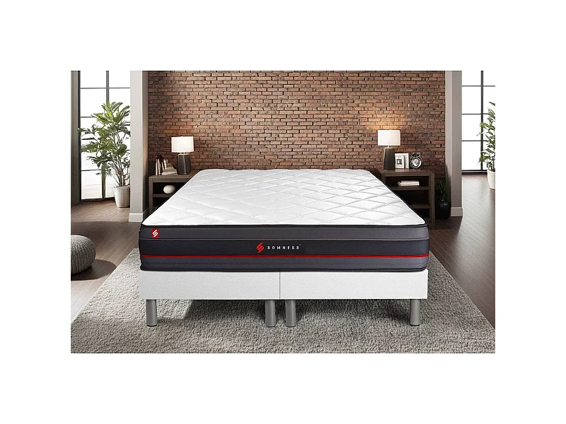 Ensemble double sommier + matelas REGEN à mémoire de forme 160x200