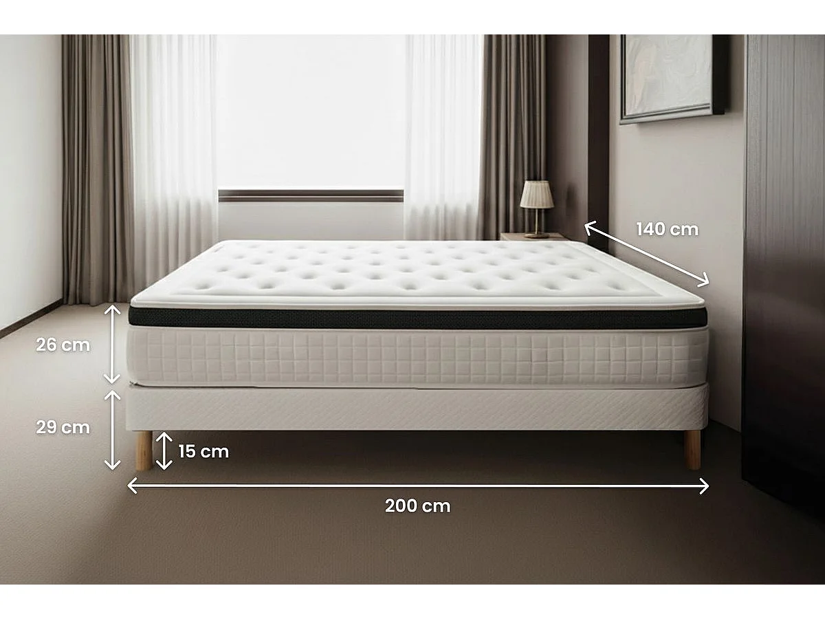 Ensemble Privilège 140x200 Mémoire de forme 5 zones