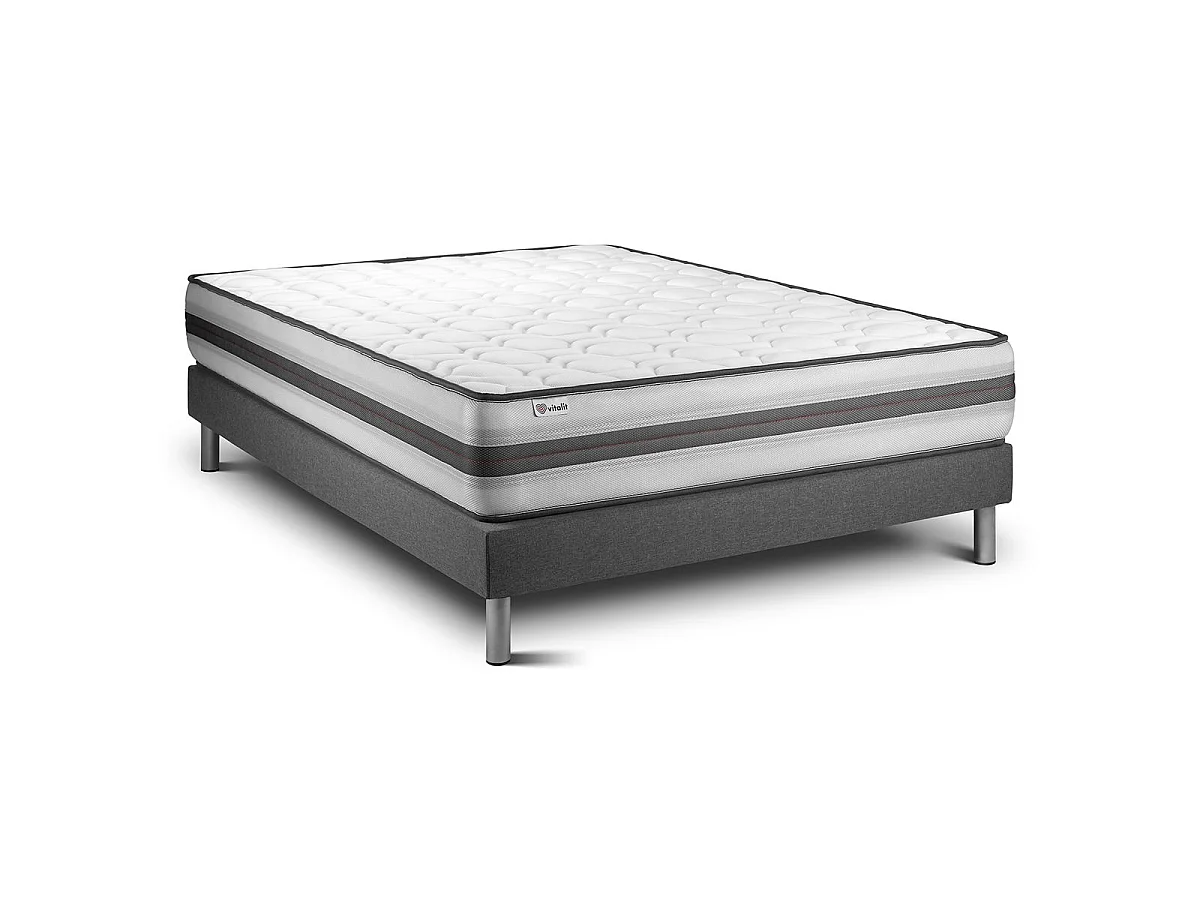 Ensemble VITALPOWER RECOVER 180 x 200 cm sommier Kit gris