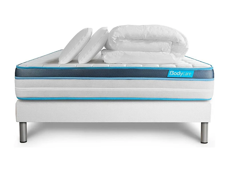 Pack PERFORM 140x200 Mousse à mémoire de forme ProfiZone 5 zones Ultra épaisseur + Couette + 2 oreillers