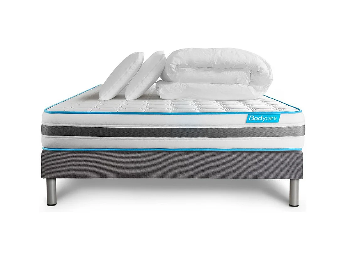 Pack BODYZONE 160x200 Ressorts ensachés 3 zones Ultra épaisseur + Couette + 2 oreillers