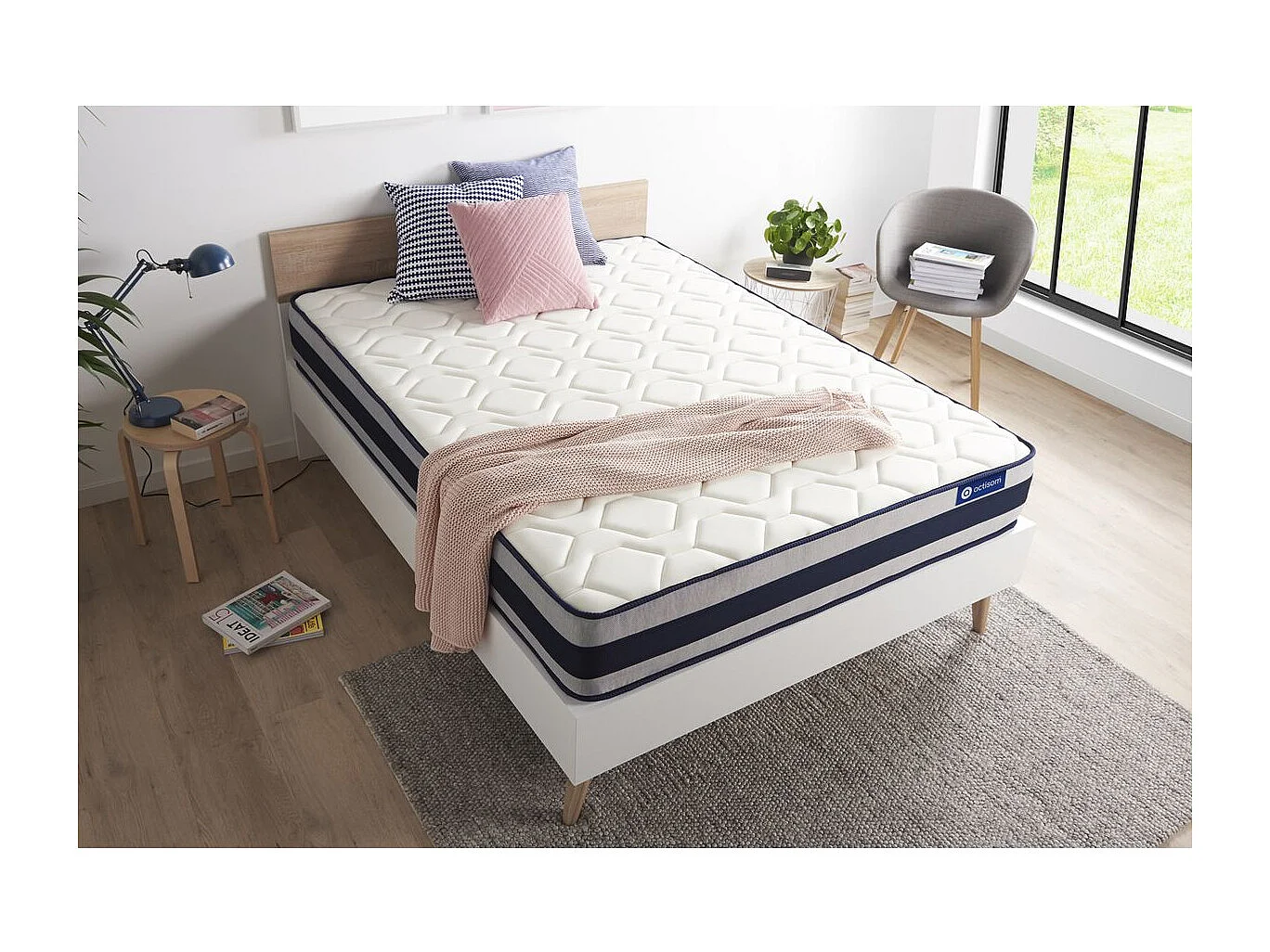 Colchón Actilatex ergo 90x200cm, Grosor: 24cm, Látex y espuma viscoelástica, Firme, 5 zonas de confort