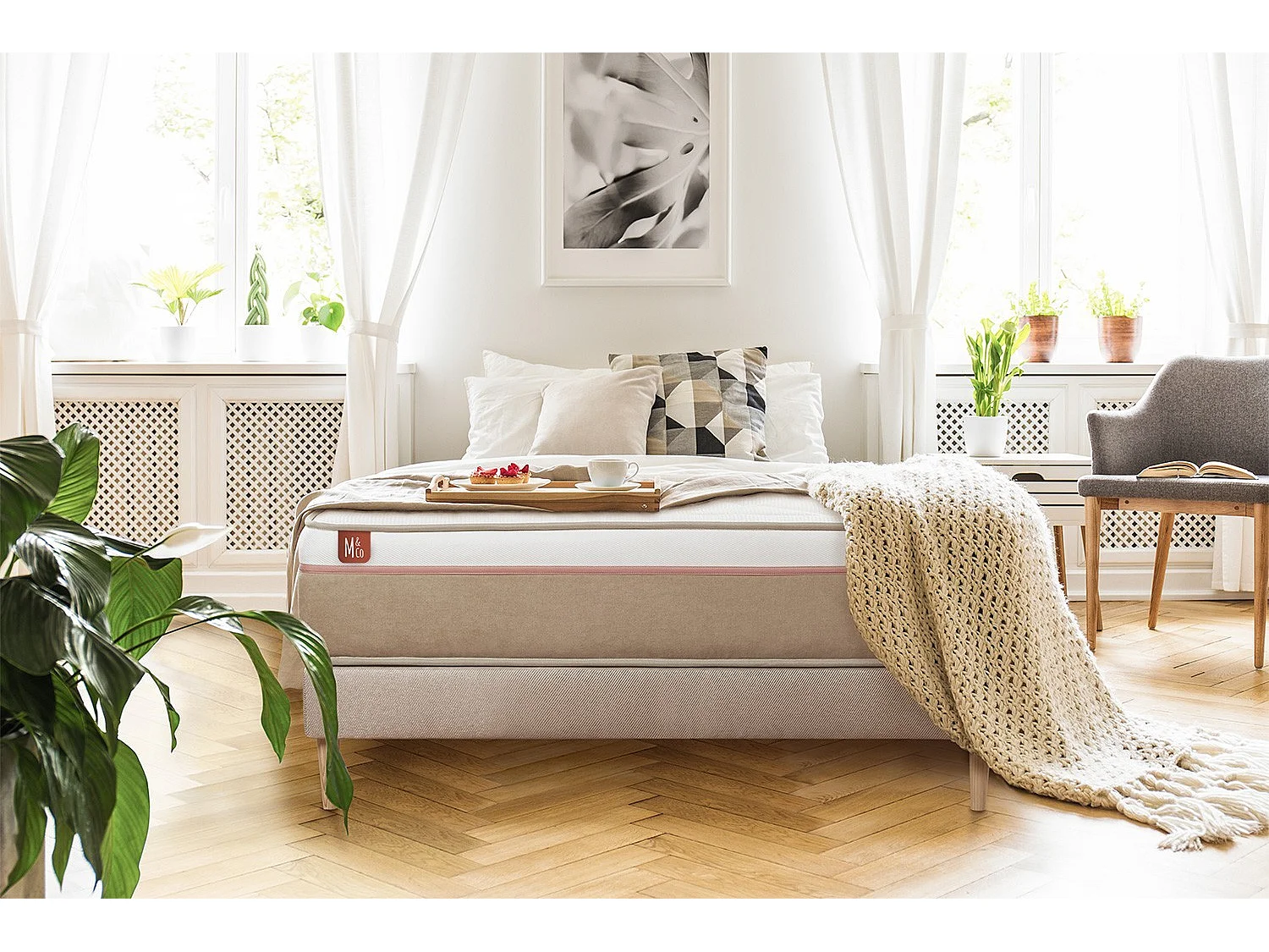 Matelas LE SOYEUX 90x190 cm Ressorts ensachés + Mémoire de forme BioVisco - Ep. 24cm