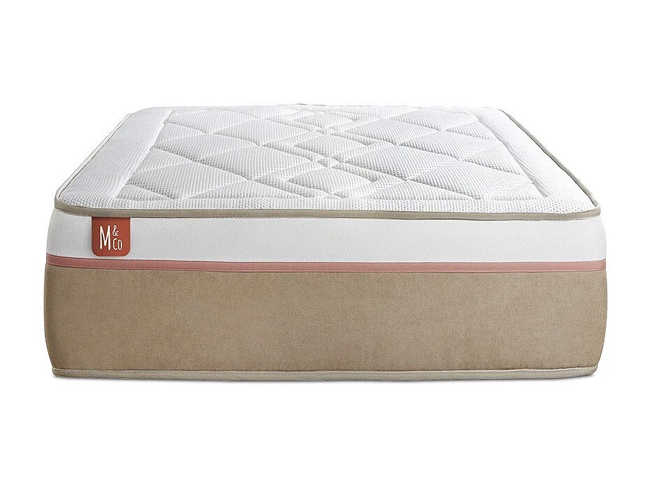 Matelas LE SOYEUX 90x190 cm Ressorts ensachés + Mémoire de forme BioVisco - Ep. 24cm