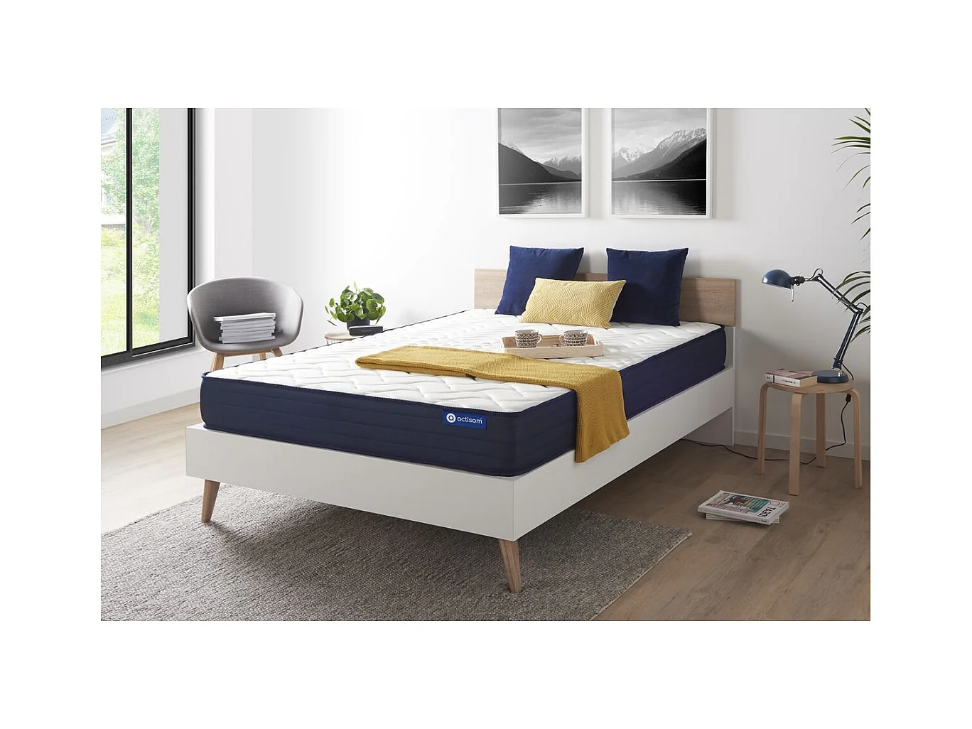 ACTISOM Matelas 140x200 Latex et Mémoire de forme 5zones de confort