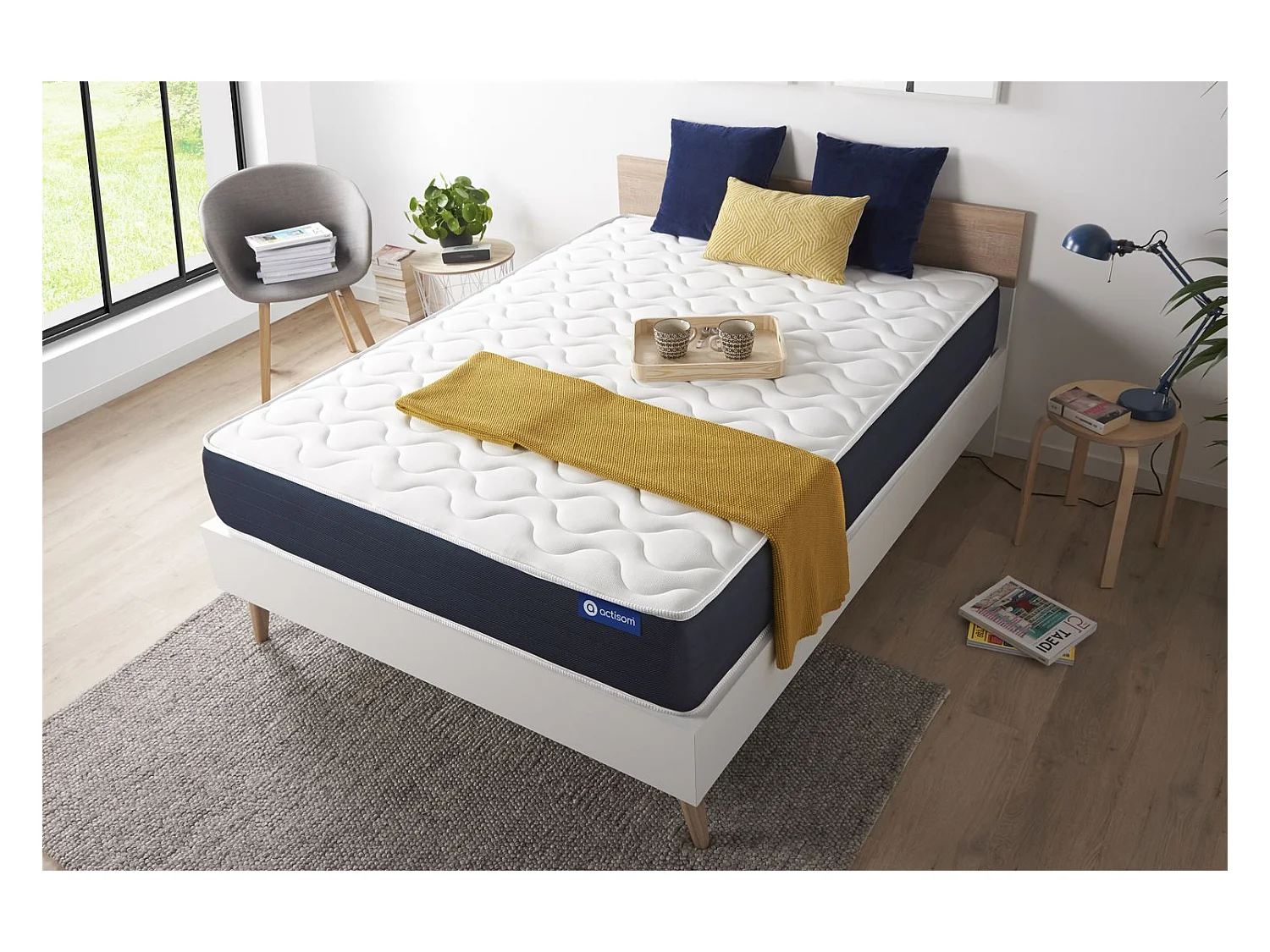 ACTISOM - Colchón de Látex 140 x 200 - Colchón Doble, Espesor 22 cm - Soporte y Confort Muy Firmes - Alta Calidad para un Sueño Óptimo