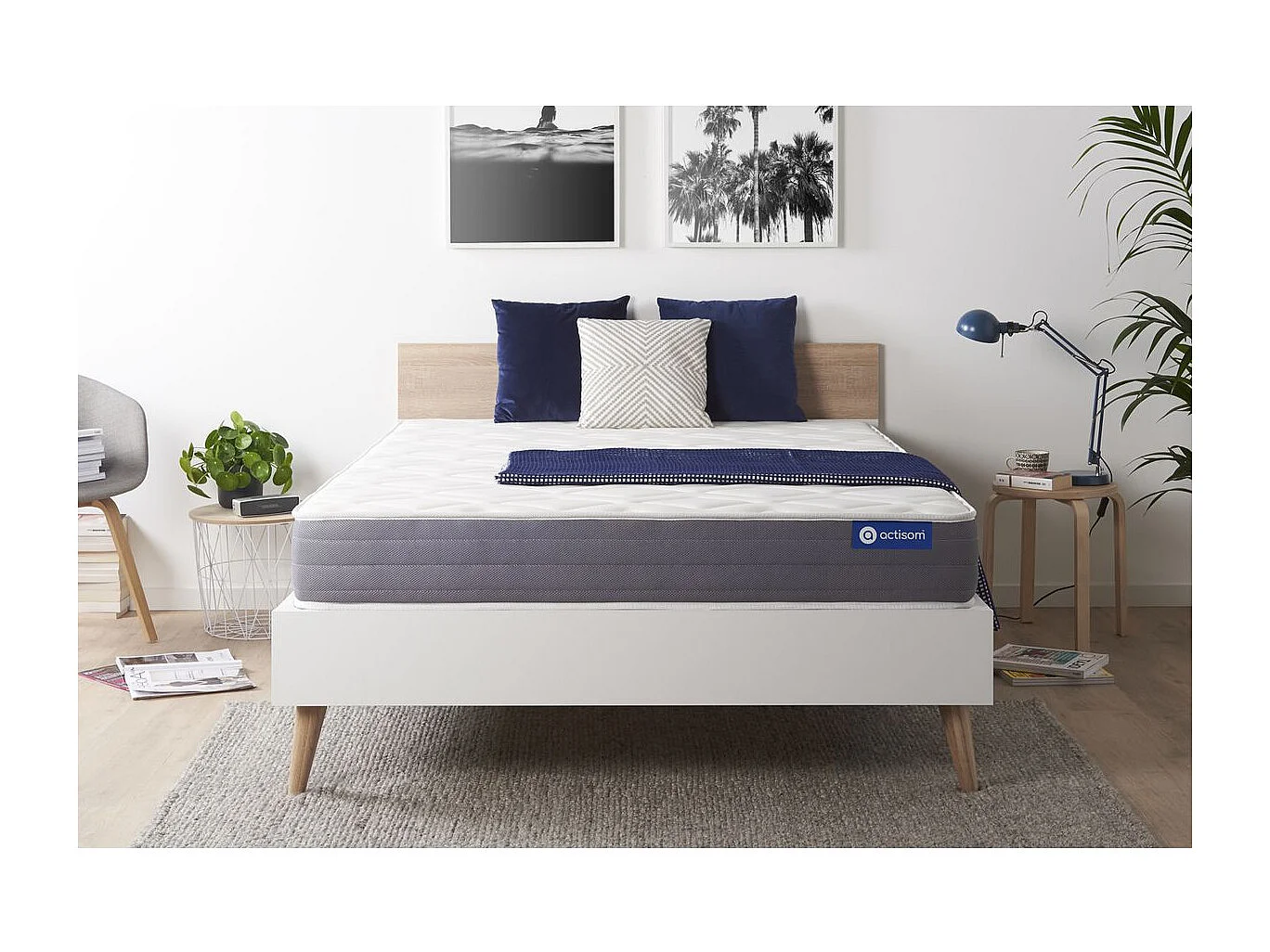 ACTISOM Matelas Latex et mémoire de forme 180x200 cm 5zones de confort