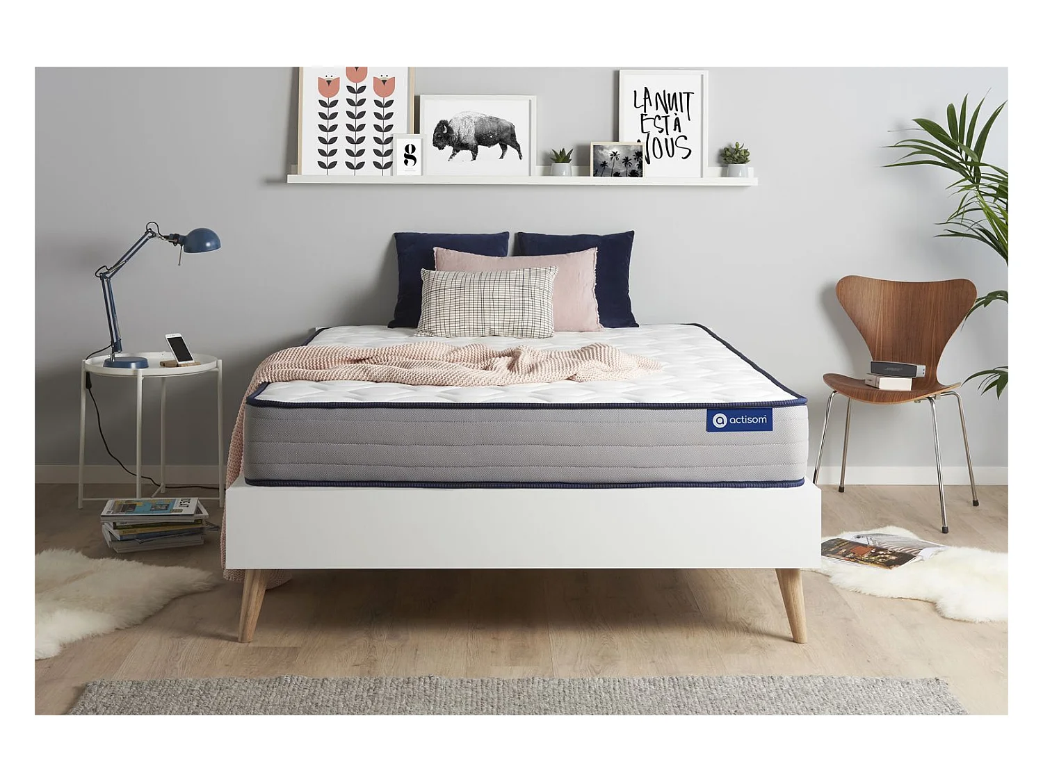 Actimemo form matras 180x200cm , Matrasdikte : 22 cm , Traagschuim , Stevig, 5 comfortzones