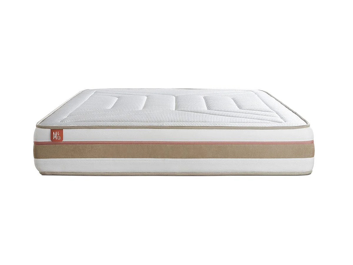 Matelas LE TENDRE 140x190cm Ressorts ensachés + Mémoire de forme 7 zones de confort - Ep. 28cm
