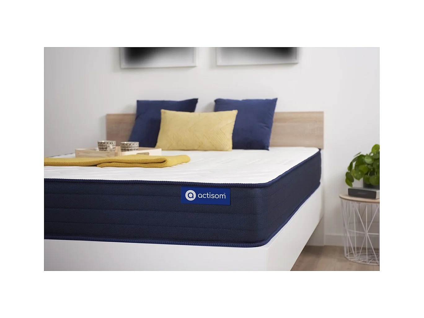 ACTISOM Matelas 90x200 Latex et Mémoire de forme 5zones de confort