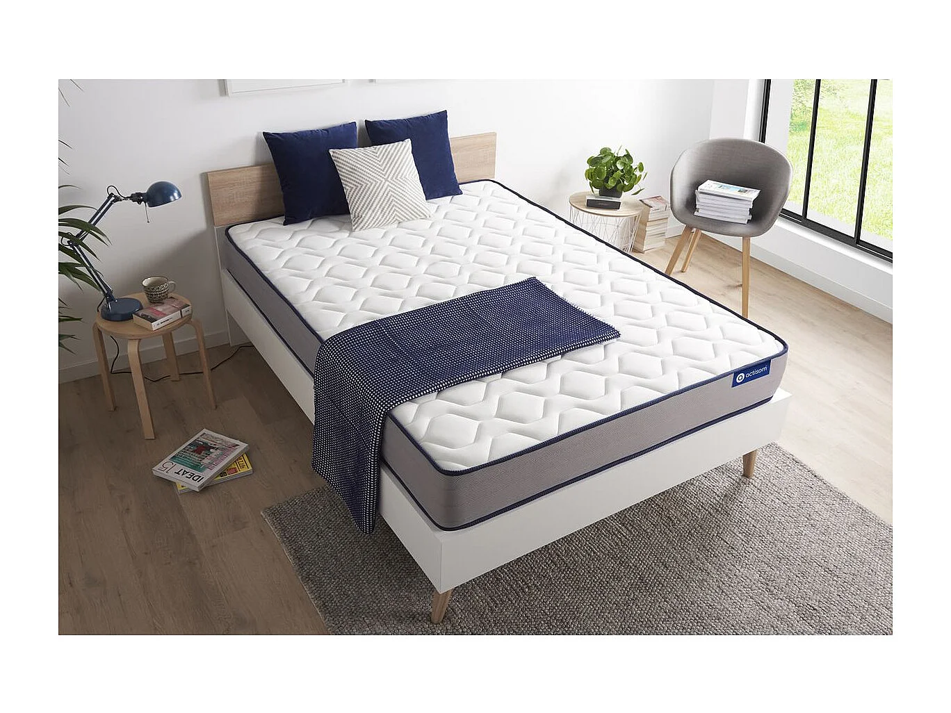 Actilatex form matras 140x190cm , Matrasdikte : 22 cm , Latex en traagschuim , Stevig, 5 comfortzones