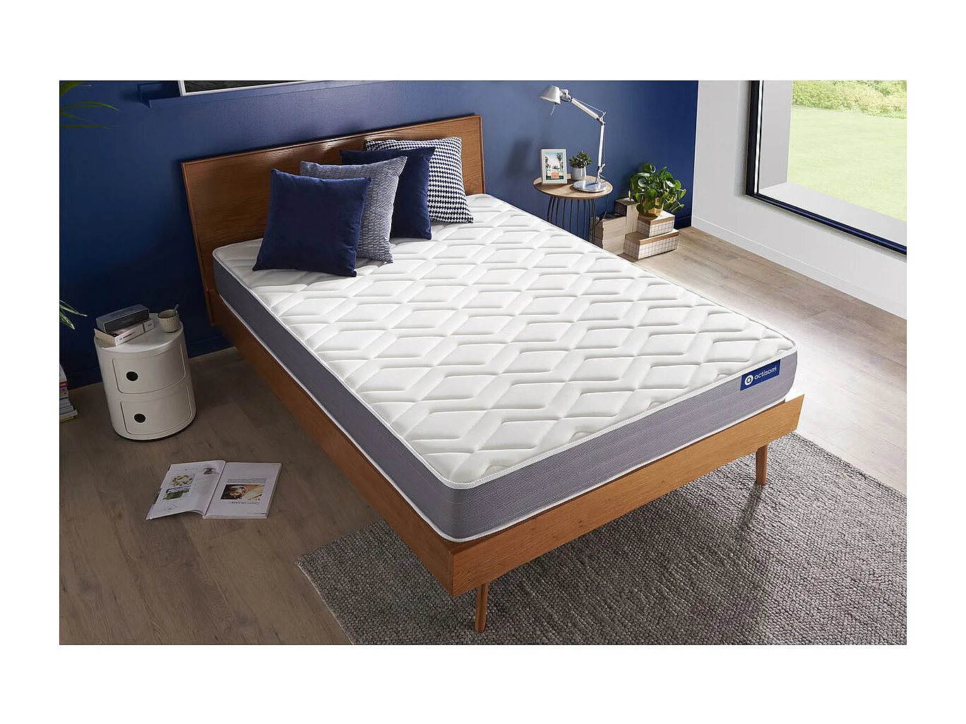 ACTISOM Matelas Ressorts ensachés et mémoire de forme 90x190 cm 5zones de confort