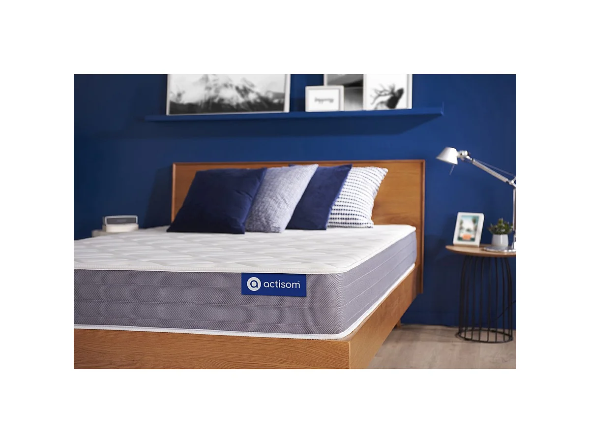 ACTISOM Matelas Ressorts ensachés et mémoire de forme 90x190 cm 5zones de confort