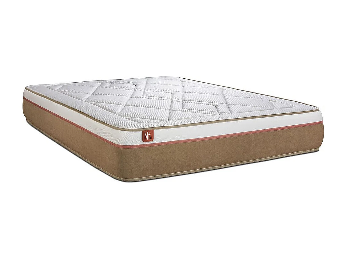 Matelas LE SOYEUX 140x200cm Ressorts ensachés + Mémoire de forme BioVisco - Ep. 24cm