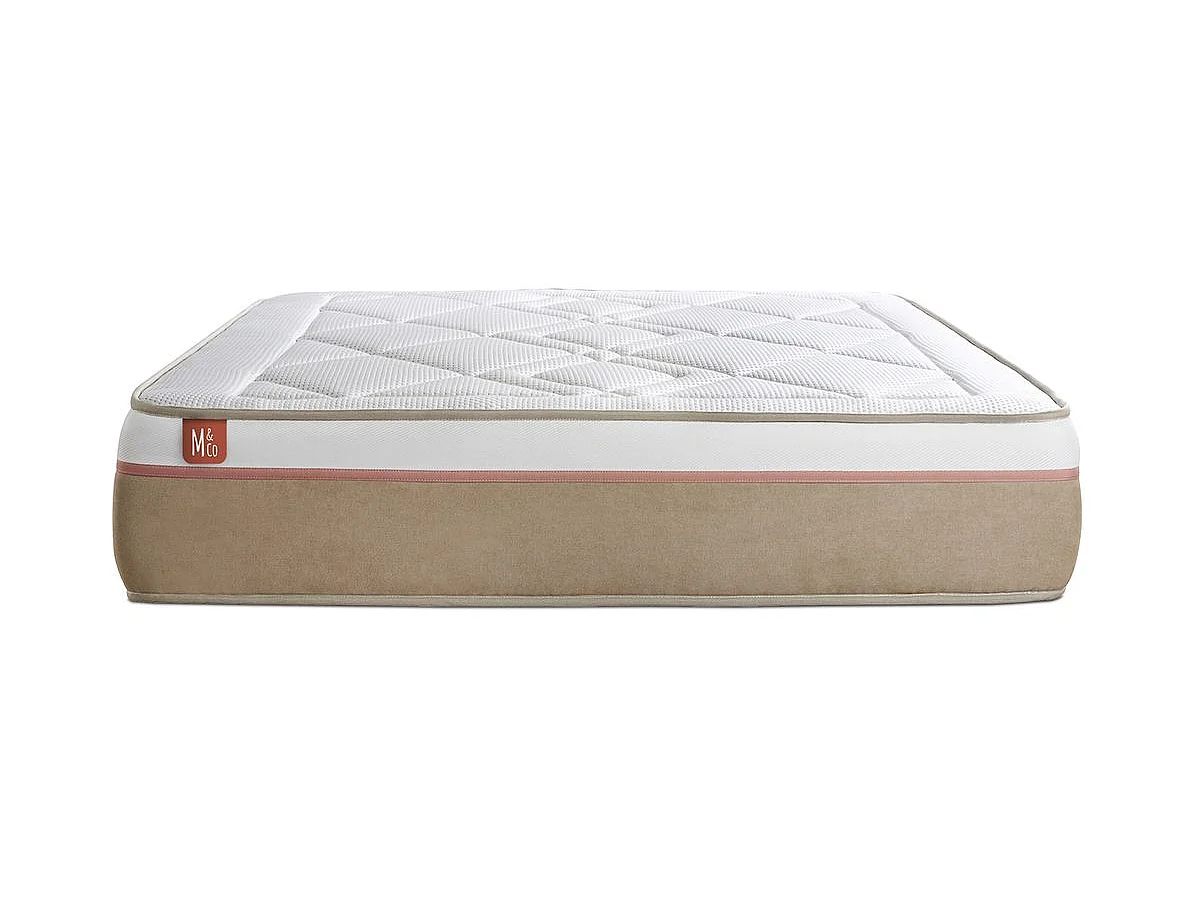 Matelas LE SOYEUX 140x200cm Ressorts ensachés + Mémoire de forme BioVisco - Ep. 24cm