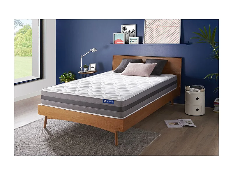 Colchón Actiflex relax 140x190cm, Grosor: 24cm, Muelles ensacados y espuma viscoelástica, Moderadamente firme, 3 zonas de confort