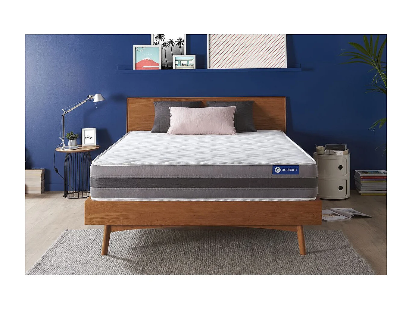 ACTISOM Matelas Ressorts ensachés et mémoire de forme 140x190 cm Maxi épaisseur 5zones de confort