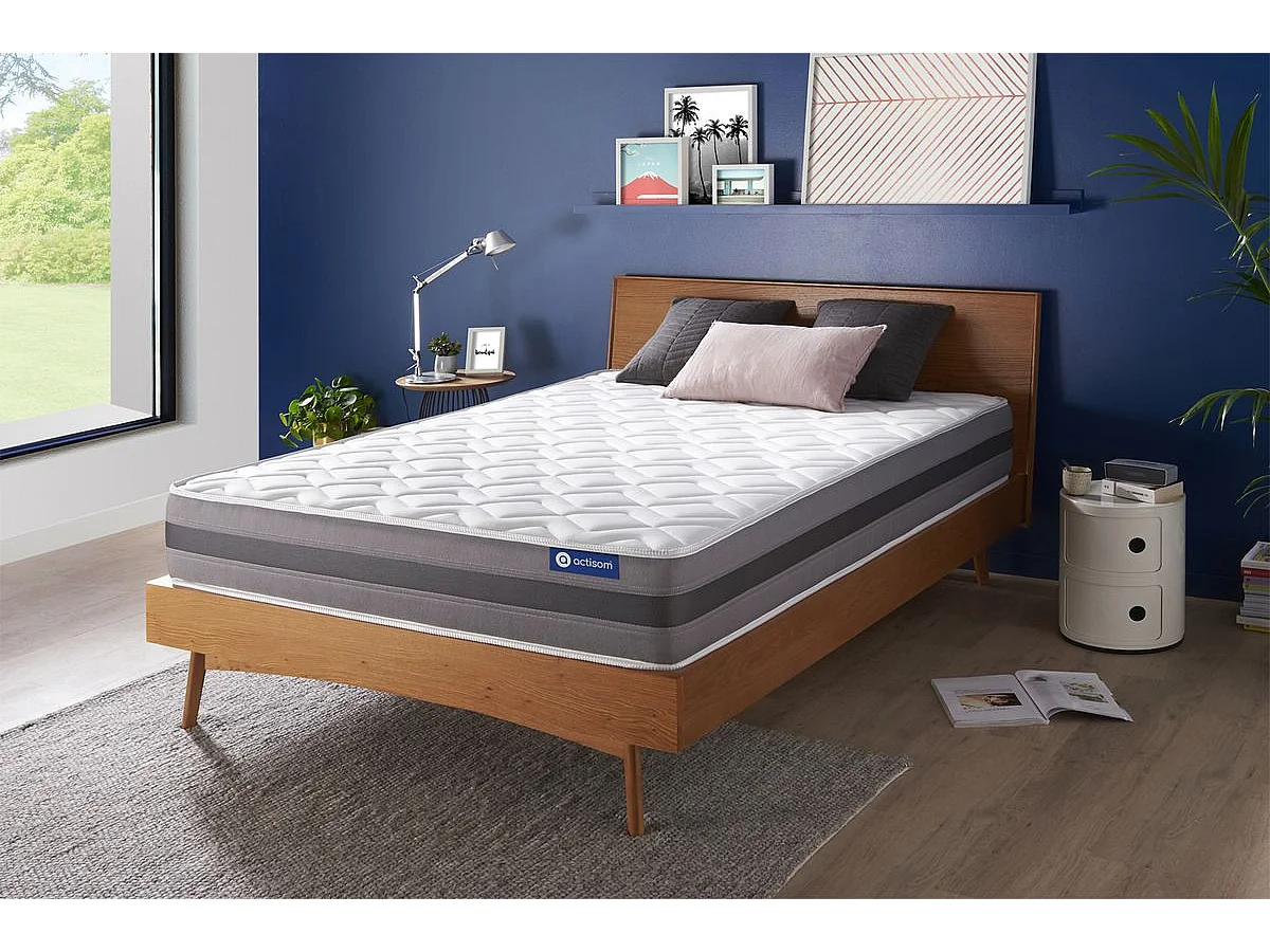 ACTISOM Matelas Ressorts ensachés et mémoire de forme 140x190 cm Maxi épaisseur 5zones de confort