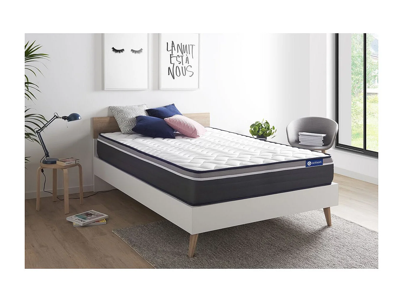 Colchón Actilatex plus 160x200cm, Grosor: 26cm, Látex y espuma viscoelástica, Muy firme, 7 zonas de confort