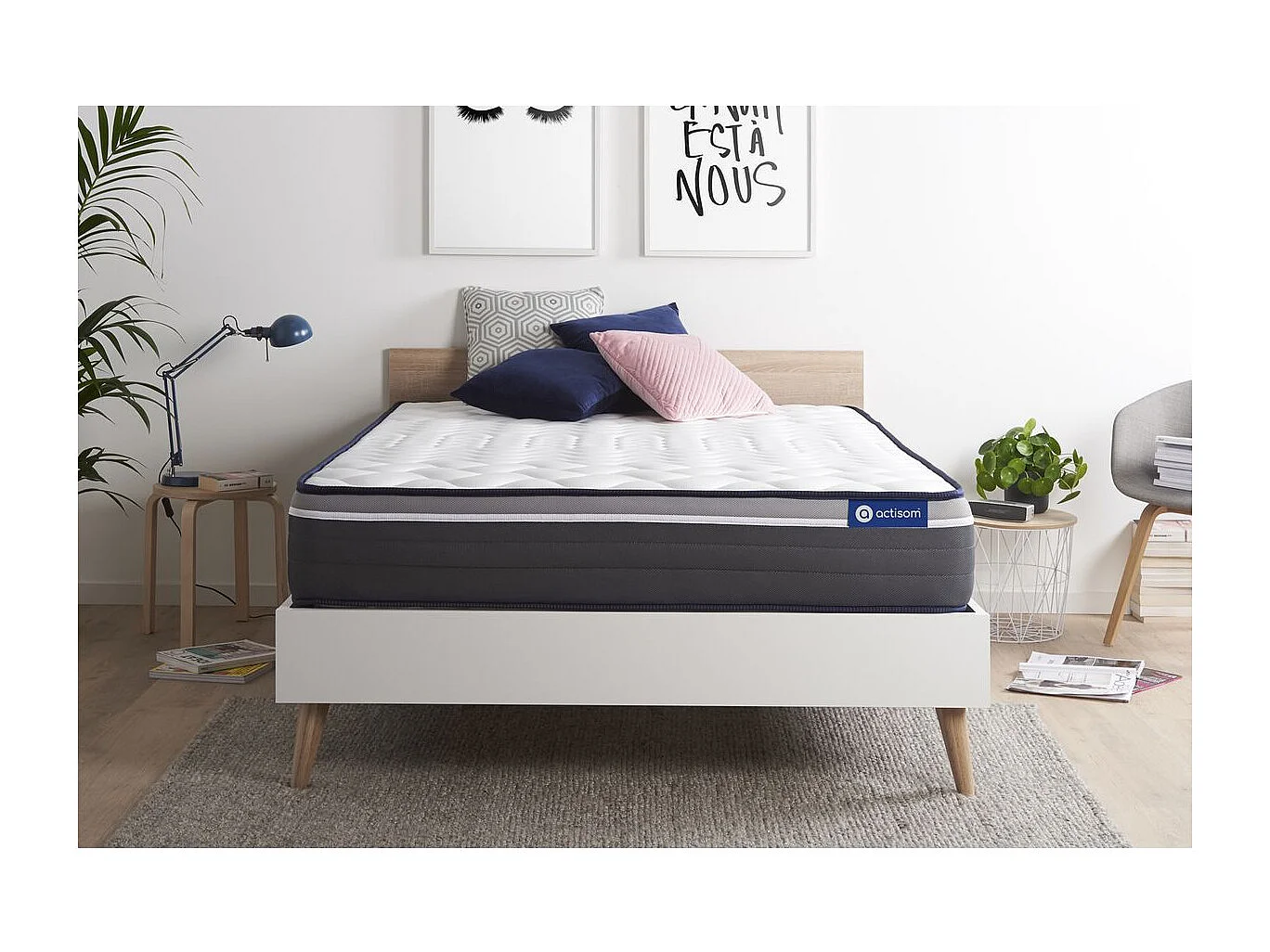 ACTISOM Matelas 160x200 Latex+Mémoire de forme Maxi épaisseur 7zones de confort