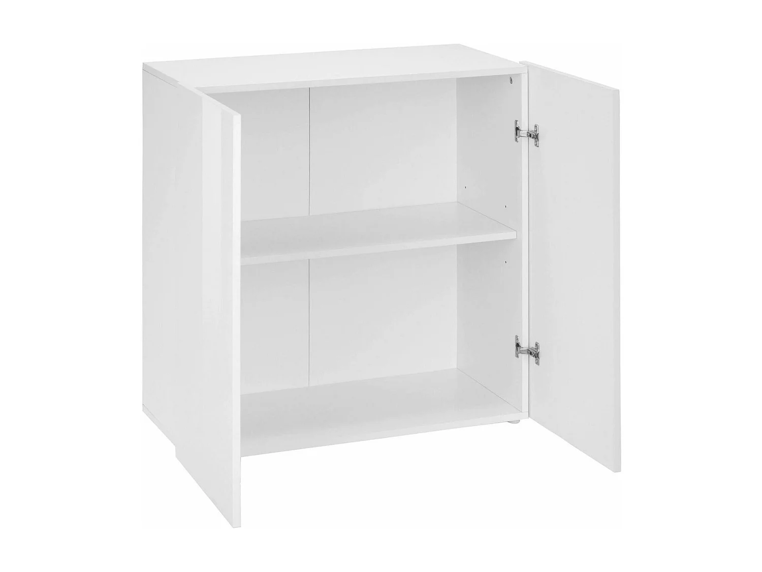 Buffet Dlandin, Buffet de cuisine 2 portes, Buffet de salon, 100% Made in Italy, 90x40h81 cm, Blanc brillant